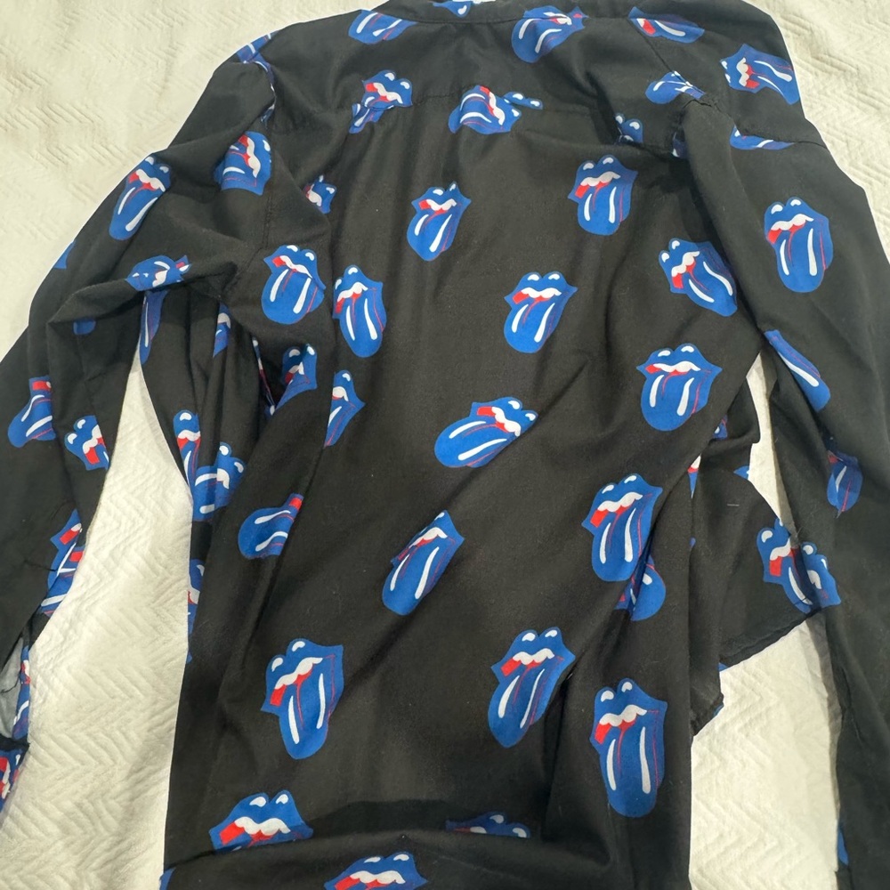 The Rolling Stones Black and Blue Graphic Shirt Jacket